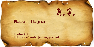 Maler Hajna névjegykártya